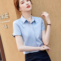 Chiffon shirt womens design sense niche new 2021 summer short-sleeved dress top temperament professional white shirt