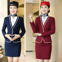 Flight attendant uniform professional womens skirt set temperament hotel front desk work clothes sales department reception beauty salon tooling