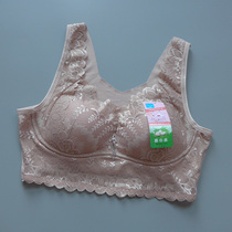 Underwear women without rims middle-aged mother style vest style thin section plus fat push-up gathered summer comfortable womens bra