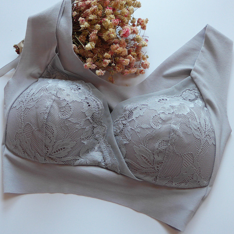 Middle-aged underwear female mother bra no steel ring thin section full cup large size zero bondage women's comfortable sleep vest
