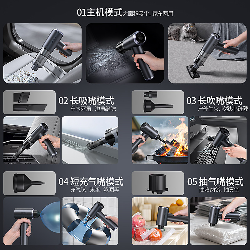 Aituoteng M8Pro Car Vacuum Cleaner, High Suction Power, Super Strong Blowing and Suction Machine, High-Power Wireless Handheld for Cars