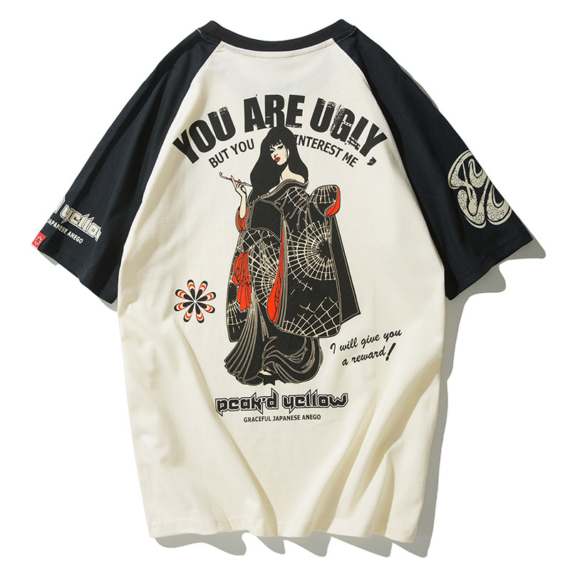 Sonic Lady's Day Shoulder Currents T-shirts Men and women Coloured and wind personality English Blame Short Sleeves for short sleeves Shoulder Sleeves Lovers