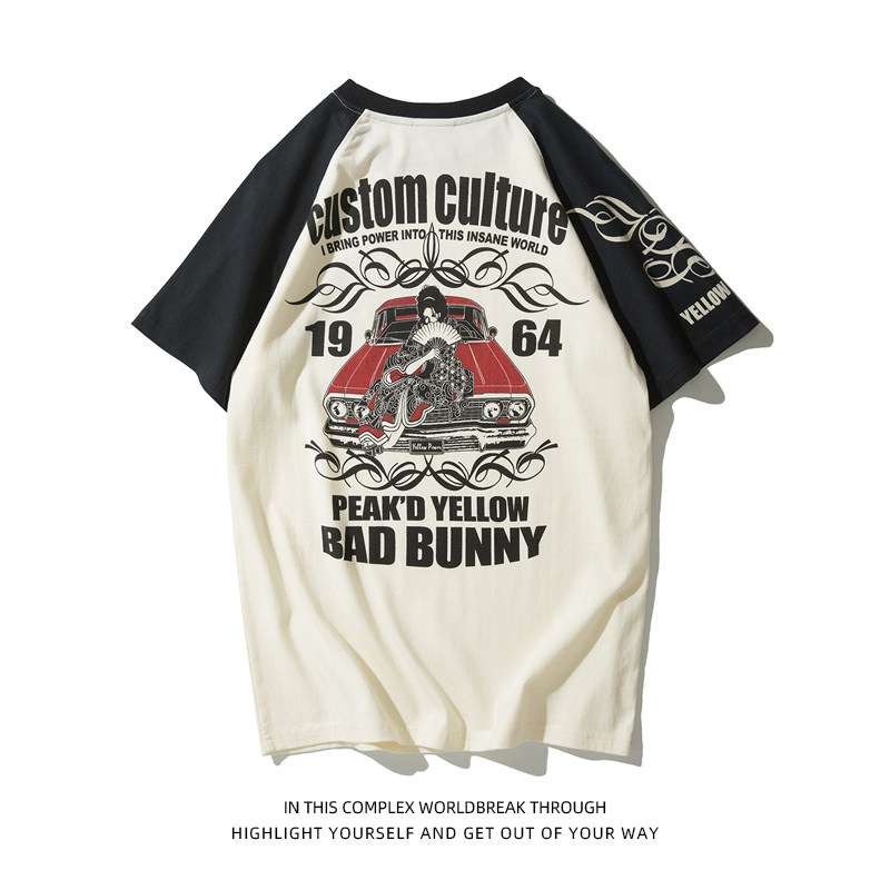 2022 New Day Series Men Tide Cards Printed Inserts Shoulder Color T-shirt Pure Cotton Breathable Women Couples Shirts Short Sleeve Summer