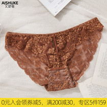 (5 pieces 159) Asher lace underpants female sense triangular underpants with low waist and thin underpants with hip shorts head