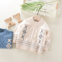 2021 autumn and winter new boy thick pullover Korean sweater Children Baby foreign-style knitwear children autumn clothes