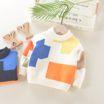 Childrens sweaters boys autumn and winter clothes children baby girls wool bottoming knitwear pullover foreign-color color tide