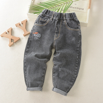 Boys Soft Jeans 2021 New Thin Spring and Autumn Pants Boys Baby Autumn Children Autumn Pants Tide