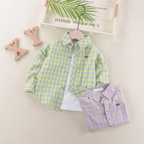 Baby Plaid Shirt 2021 Spring New Boys Shirt Kids Baby Western Children Spring and Autumn Long Sleeve Top