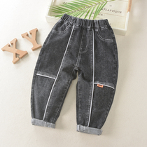 Boy soft spring jeans spring and autumn small children loose casual trousers children pants autumn clothes 2021 new childrens clothing