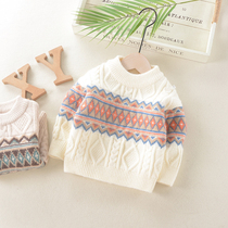 Childrens retro sweater boys 21 new baby baby autumn and winter Korean version of boy foreign style sleeve thick