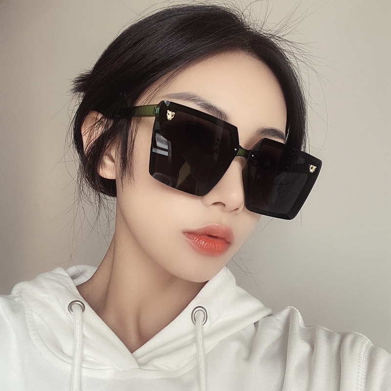 Han edition super large frame large face thin sunglasses female translucent skin glasses polarized sunglasses fashion round face tide