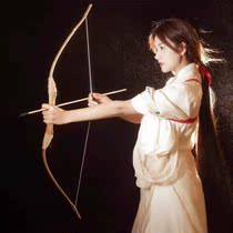 New genie writing true deities Teenage Scroll Day Style Nets Red Themed Photo Hanfu Wooden Bow And Arrow White Pan Flowers