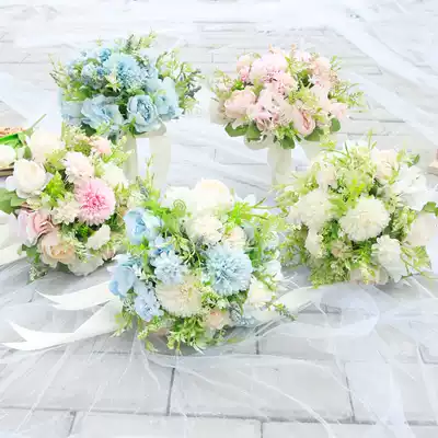 Marriage certificate holding flower Korean Bride wedding simulation rose fresh forest wedding photography props