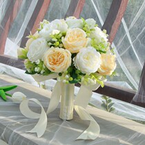 Emulated flower wedding hand held flower decoration wedding flowers bouquet wedding photography bride bridesmaid rose fake flower wedding celebration Korean style