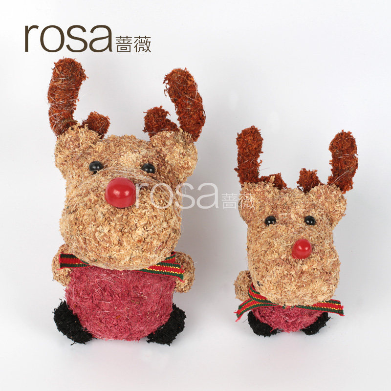 Rose eternal life dry bolting moss small animal Rose Christmas Elk fresh small accessories material package ornaments