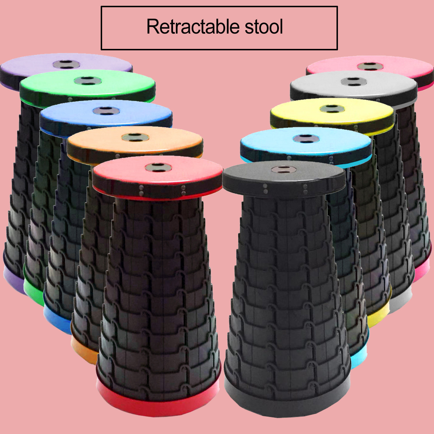 Subway high-speed rail folding stool portable outdoor adjustable telescopic stools fishing hysterically Mazar train stool