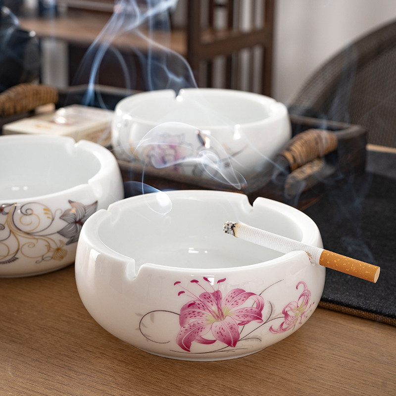 Tea table Tobacco Ashtray Ceramic Ostyle Tobacco Cylinders Tea Table Trendy New Chinese Home Living Room Personality Office Easy To Clean
