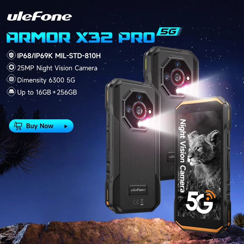 Ulefone Armor X32 Pro Rugged Smartphone with 256Gb Memory Supports Night Vision Function