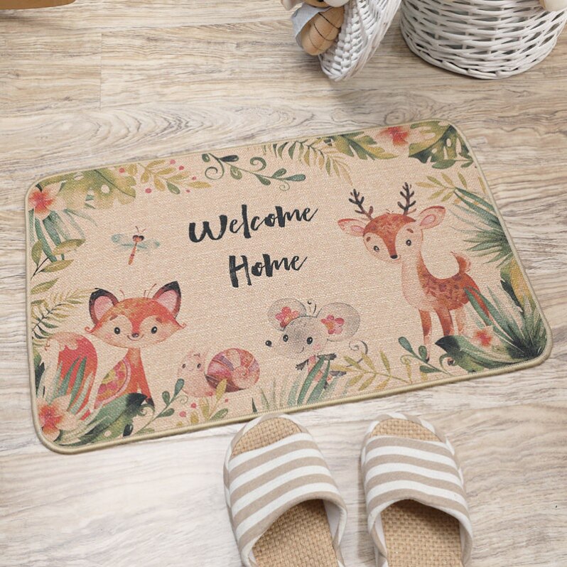 Linen pad in doormat kitchen carpet bedroom anti-slip rubber household pad bathroom door absorption mat