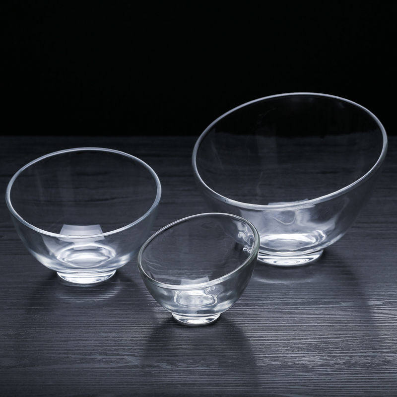 Candy sesame sauce dining room simple bowl bean transparent glass plate hemisphere fruit salad large bowl oblique dessert home