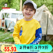 Babu bean childrens clothing boys long-sleeved T-shirt tide 2021 spring new childrens stitching cotton top Korean version of the foreign style