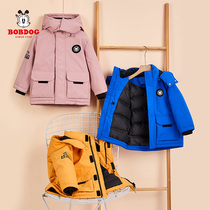 Babubean boy down jacket 2021 new foreign air CUHK girl down jacket in jacket with long winter thickened