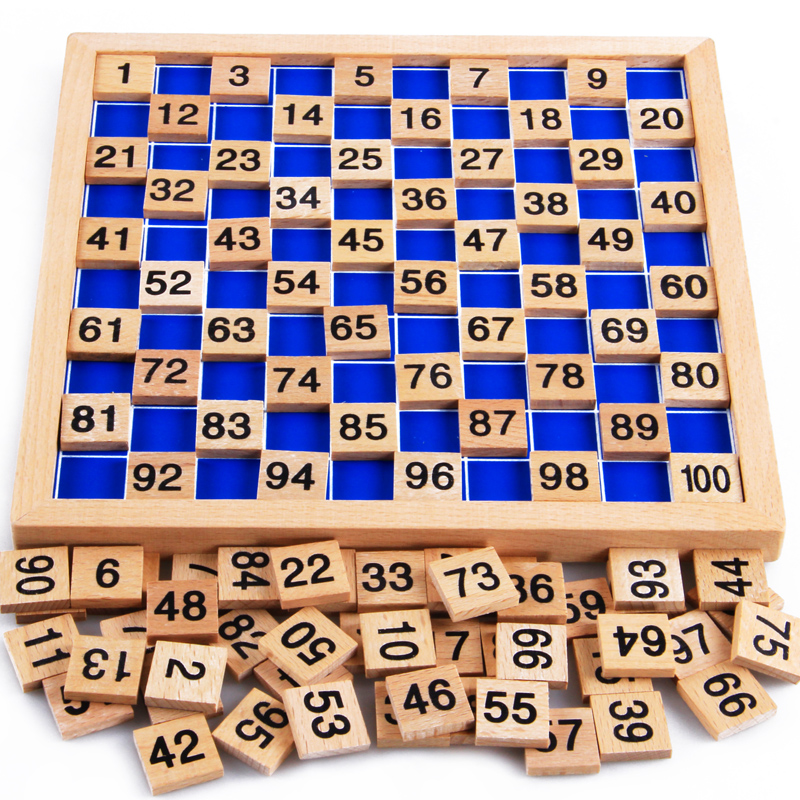 Kindergarten Math Teaching Aids 1-100 Digital continuous board Mont's teaching more than 100 board children Cognitive Puzzle Enlightenment