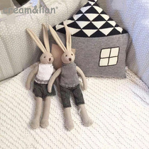 creanlion wool woven rabbit doll living room ornaments childrens birthday gift soft dress senior doll