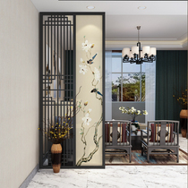  Home barrier entrance cabinet entrance door solid wood partition lattice New Chinese screen partition living room shelf M M