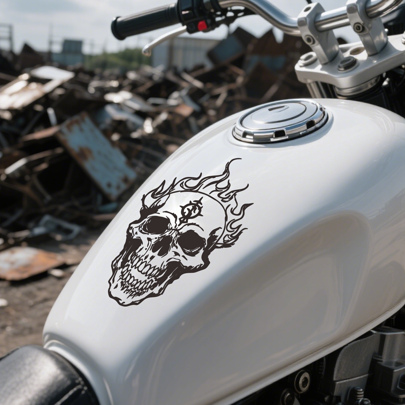 Personalized Car Stickers Flame Skull Pattern Hell Messenger Soul Chariot Motorcycle Motorcycle Fuel Tank Sticker Waterproof