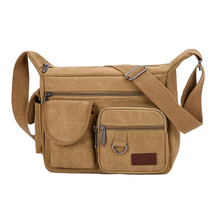 New canvas bag mens shoulder bag retro casual multifunctional Simple Mens bag tooling shoulder bag large capacity