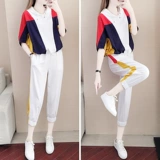 Комплект, спортивный спортивный костюм для отдыха, 2020, осенний, из хлопка и льна, свободный крой