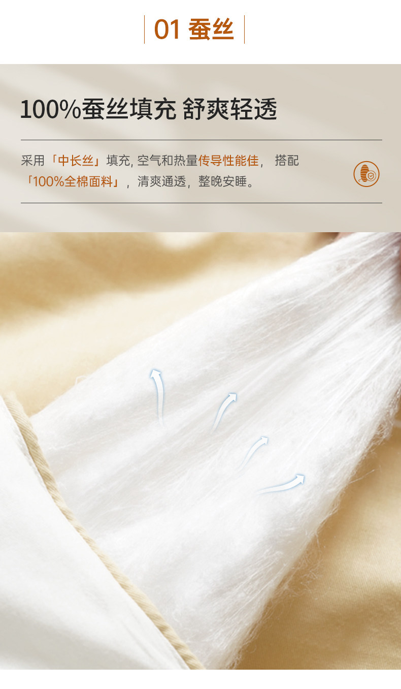 太湖雪 100%蚕丝夏凉被 150*210cm 天猫优惠券折后¥199包邮(¥349-150)2色可选