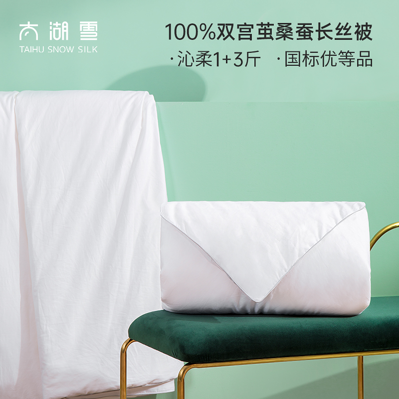 Taihu Snowy Silk Quilt 100% Mulberry Silk Spring Autumn Warm Season Universal Quilt Core by Core mother and mother by Qinsoft 1 3 kg