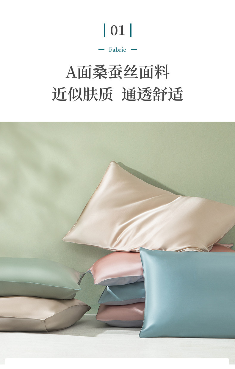 蚕丝标杆企业 太湖雪 四季桑蚕丝枕套 单条装 图4