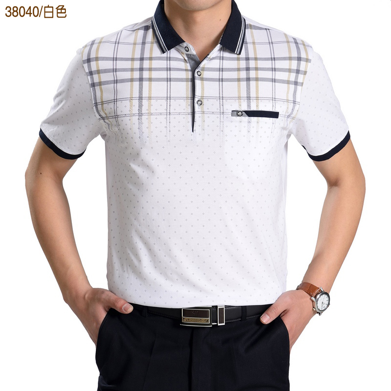 Cha ngắn tay t-shirt mùa hè 40-50 tuổi người đàn ông trung niên của mùa hè polo áo sơ mi trung niên cha dài tay quần áo