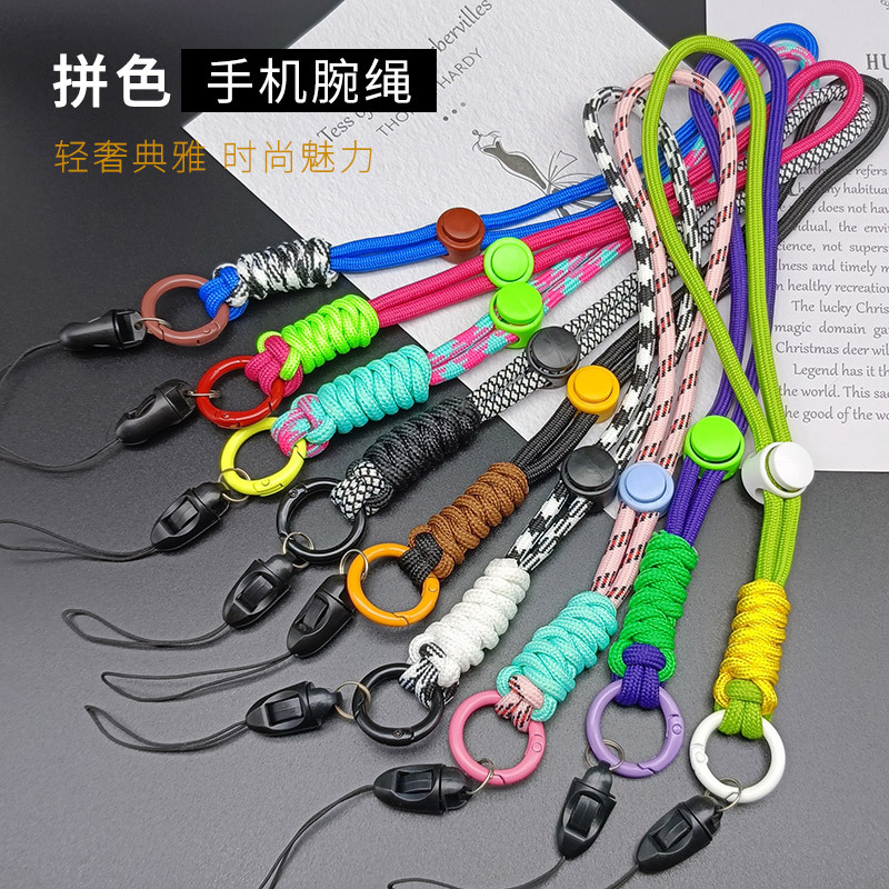 Trendy Color-Blocked Phone Lanyard Wrist Strap Short Adjustable Anti-Lost Safety Rope Accessory Keychain USB Drive Chain Trendy Color-Blocked Phone Lanyard Wrist Strap Short Adjustable Anti-Lost Safety Rope Accessory Keychain USB Drive Chain
