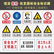 Building construction site protection Fire warning signs Pay attention to crossing No smoking Beware of falling objects wear helmets