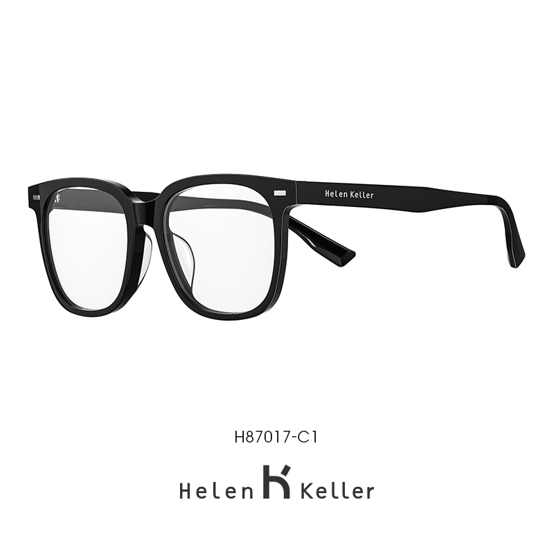 Helen Keller Wang Yibo Same Style Glasses Frame Black Acetate Frame Self-Replaceable Lenses for Myopia H87017 Helen Keller Wang Yibo Same Style Glasses Frame Black Acetate Frame Self-Replaceable Lenses for Myopia H87017