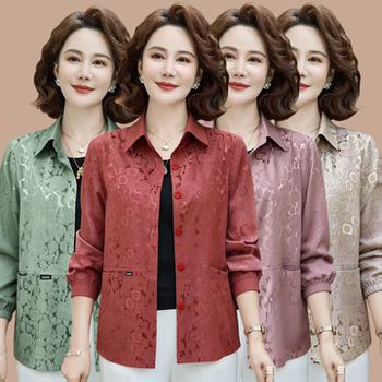 2026 summer new fashion jacket jacquard mom casual versatile loose sun protection cardigan top thin top