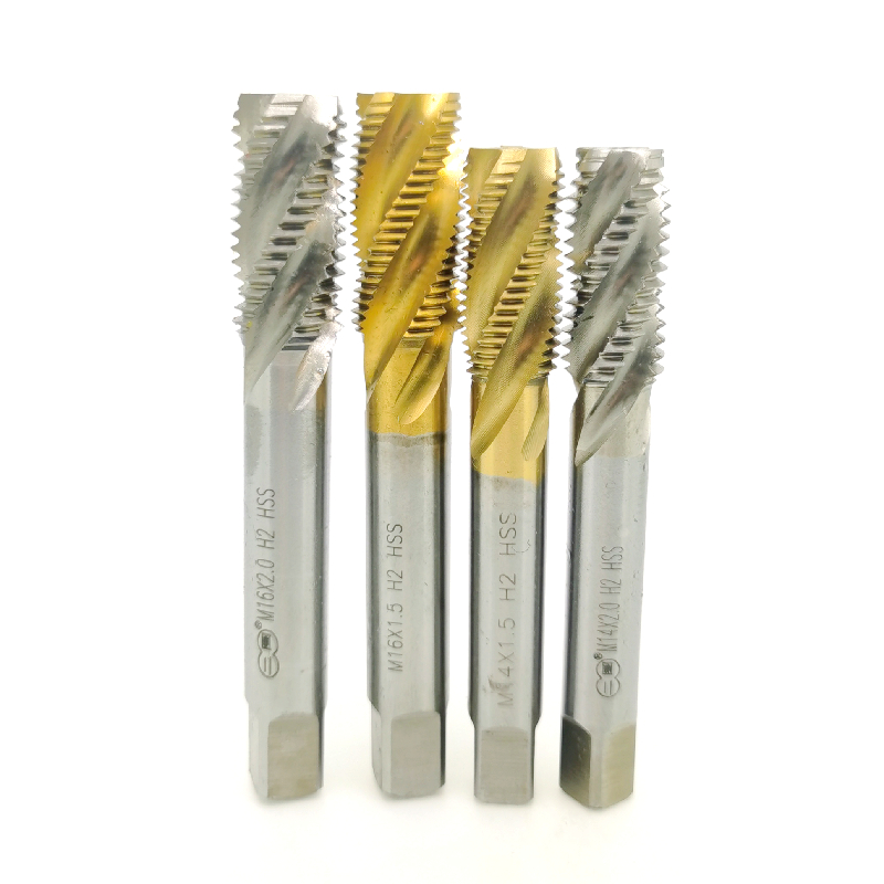 Spiral groove M14M16M18X2 5 2 1 5 machine with screw tapping screw tapping blind hole plated titanium yellow stainless steel with cobalt