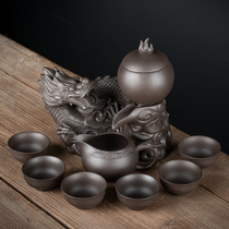 Lazy teapot automatic tea set home living room complete set of purple sand kung fu tea cup set office tea breener