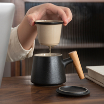 Ceramic with lid filter Tea Cup home mug water cup office tea cup Japanese custom logo