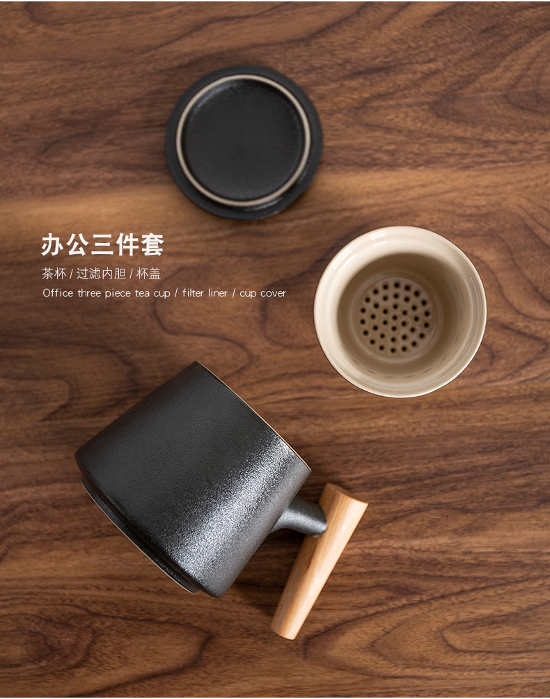 Ceramic filter with cover ultimately responds flower tea cup home office keller cup tea cup Japanese custom logo