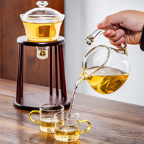 Glass semi-automatic tea set lazy kung fu tea maker magnetic Tea Pot Cup Net Red household tea making artifact