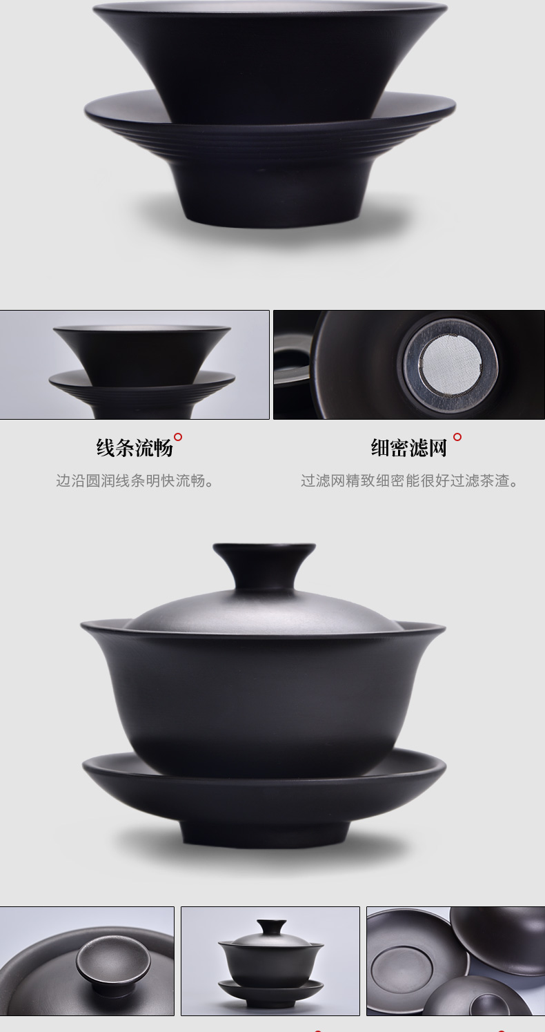 Violet arenaceous kung fu tea set suit household whole tea tea tureen teapot tea cup gift boxes