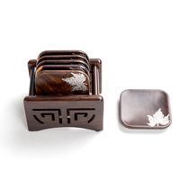 Coaster kung fu tea set accessories Chinese home Ebony teacup mat tea ceremony creative set heat insulation mat Japanese