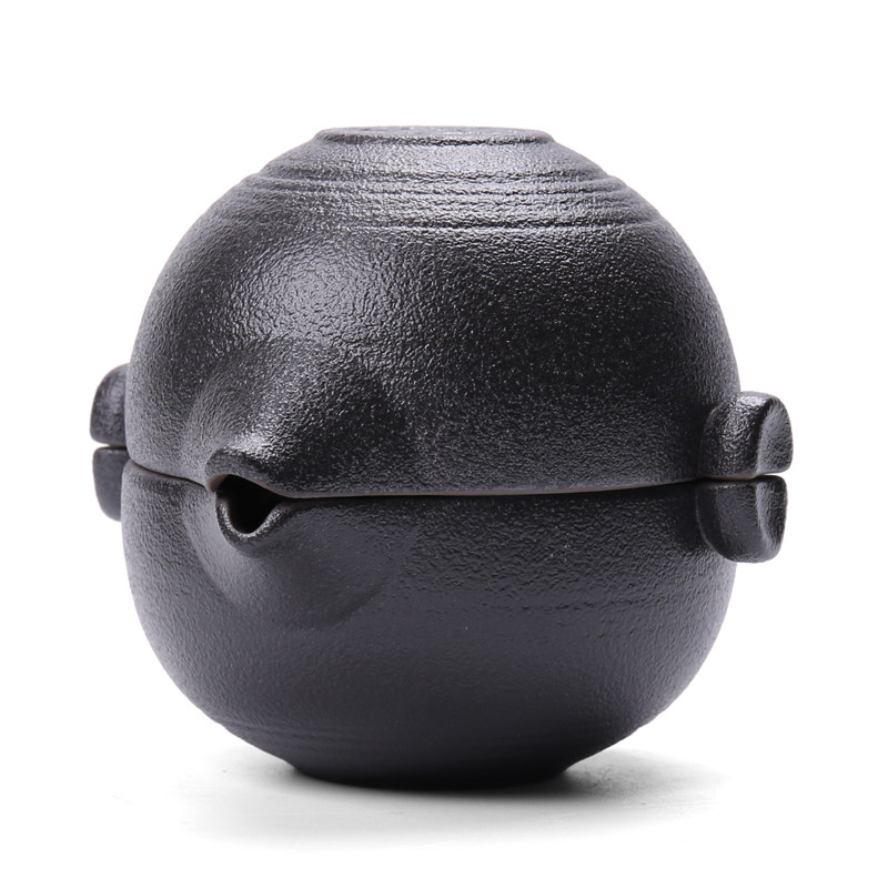 Chiang Ceramics Kung Fu Tea Furniture Office Cup Creative Black Pottery Tea Ceremony Express Guest Cup Travel Tea Set Courtesy Kit