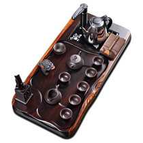 Zhongzheng automatic pumping integrated whole piece of ebony tea tray tea set purple sand kung fu tea set home