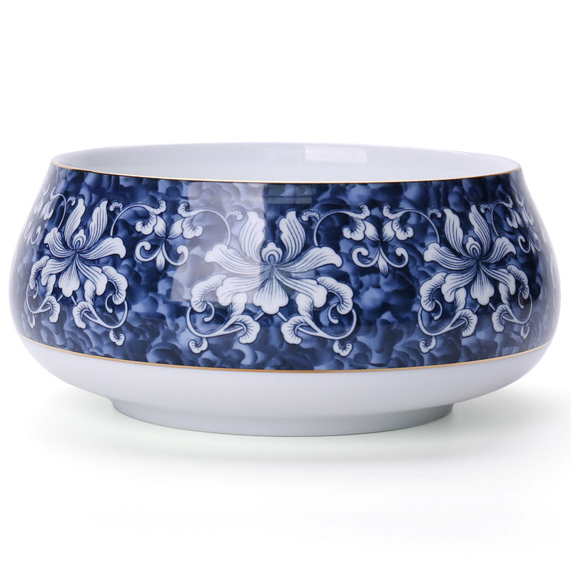 Chiang kai - shek ceramic kung fu tea set auto parts have large blue and white porcelain tea wash bowl wash to wash cup tea taking